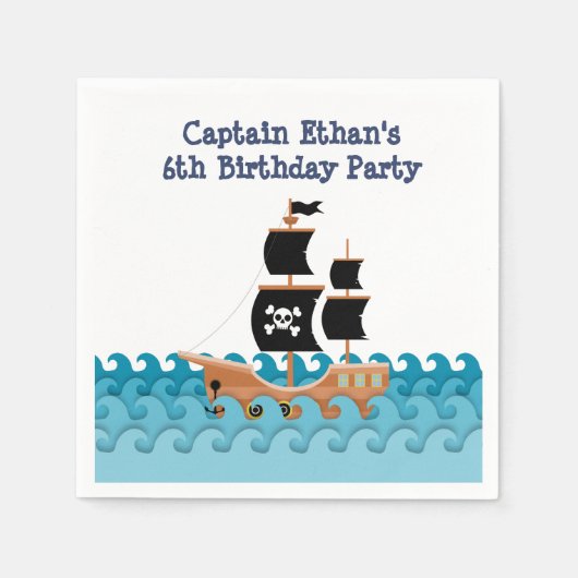 Serviette En Papier Bateau pirate (Devant)