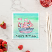 Serviette En Papier Bateau pirate et pirates pour enfants Anniversaire (En situation)