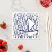 Serviette En Papier Bateau sur Waves Papier Napkin (En situation)