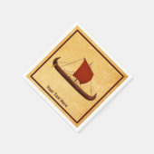Serviette En Papier Bateau viking à voile rouge II (Coin)