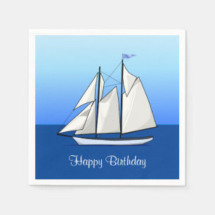 Serviette En Papier Bateau Voilier Anniversaire Nautique Partie à voi