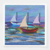 Serviette En Papier Bateaux en mer (Devant)