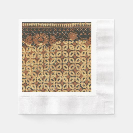 Serviette En Papier Batik Earthy Coffee Bean Élégant Rustique robuste (Devant)