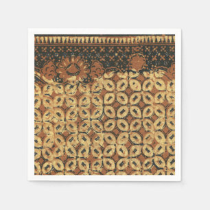 Serviette En Papier Batik Earthy Grain de Café Élégant Rustique Rugueu