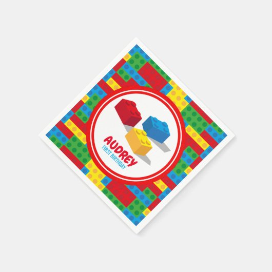 Serviette En Papier Bâtiment Bloc Construire et Jouer Anniversaire col (Coin)