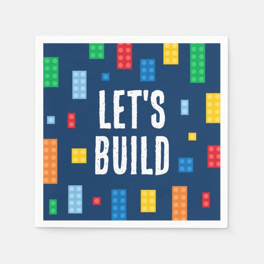 Serviette En Papier Bâtiment Blocks Boy Birthday (Devant)
