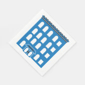 Serviette En Papier Bâtiment Blue (Coin)