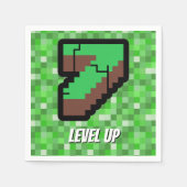 Serviette En Papier Bâtiment Pixelated Gamer Vert Level Up 7 (Devant)