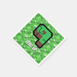 Serviette En Papier Bâtiment Pixelated Gamer Vert Niveau 9