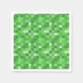 Serviette En Papier Bâtiment vert pixelisé plié  (Devant)