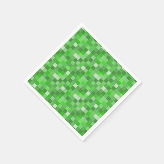 Serviette En Papier Bâtiment vert pixelisé plié  (Coin)