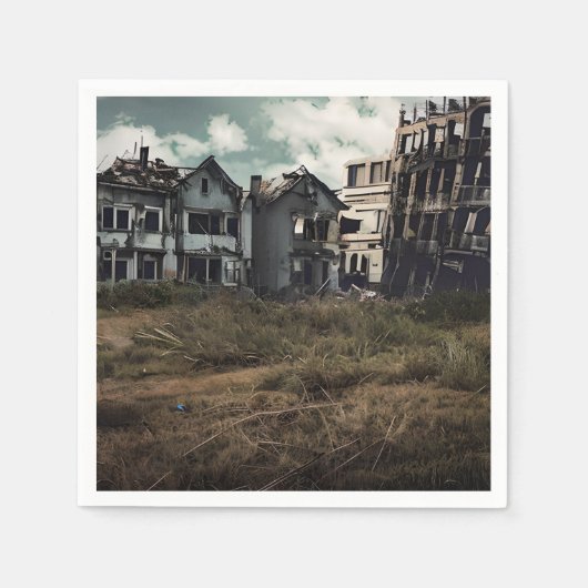 Serviette En Papier Bâtiments abandonnés | Destruction post-apocalypse (Devant)