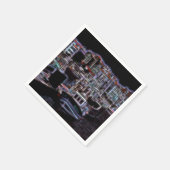 Serviette En Papier Bâtiments de nuit style effet numérique "impressio (Coin)