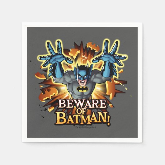 Serviette En Papier Batman | Attention à Batman (Devant)