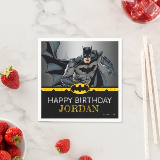 Serviette En Papier Batman | Chalkboard Joyeux anniversaire (En situation)