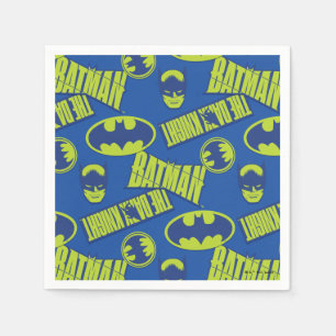 Serviette En Papier Batman - Le Motif du Chevalier foncé