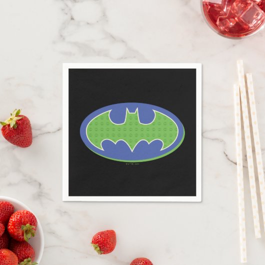 Serviette En Papier Batman | Symbole pourpre et vert (En situation)