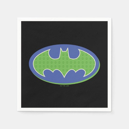 Serviette En Papier Batman | Symbole pourpre et vert (Devant)
