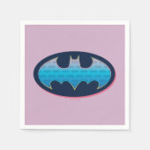 Serviette En Papier Batman | Symbole rose et bleu (Devant)