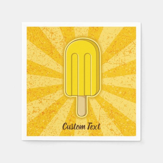 Serviette En Papier Bâton à crème glacée citron (Devant)