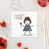 Serviette En Papier Bâton d'anniversaire fille avec vin rouge (En situation)