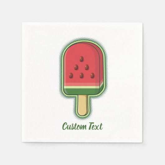 Serviette En Papier Bâton de crème glacée de pastèque (Devant)