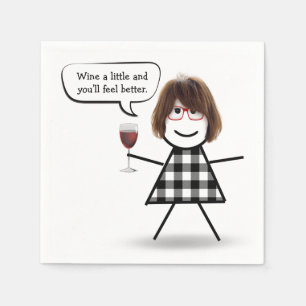 Serviette En Papier Bâton fille avec serviettes de vin rouge