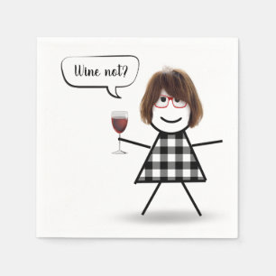 Serviette En Papier Bâton fille avec serviettes de vin rouge