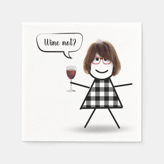 Serviette En Papier Bâton fille avec serviettes de vin rouge (Devant)