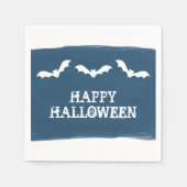Serviette En Papier Bats bleu blanc Aquarelle Halloween (Devant)
