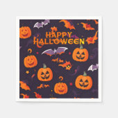 Serviette En Papier Bats Citrouille Et Bats (Devant)