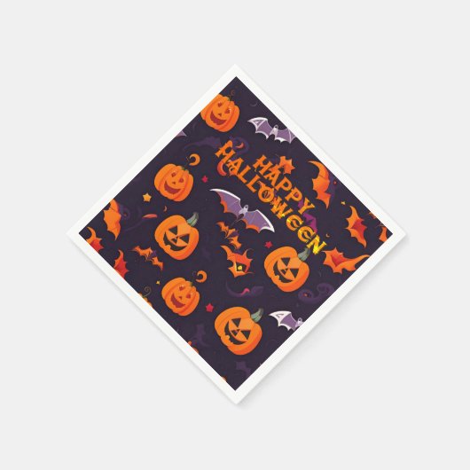 Serviette En Papier Bats Citrouille Et Bats (Coin)