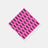 Serviette En Papier Bats d'Halloween roses et noires (Coin)
