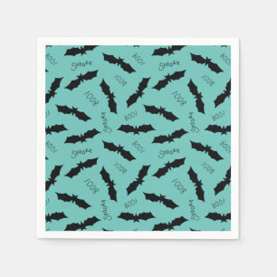 Serviette En Papier Bats Turquoises Cute Halloween Party Napkins