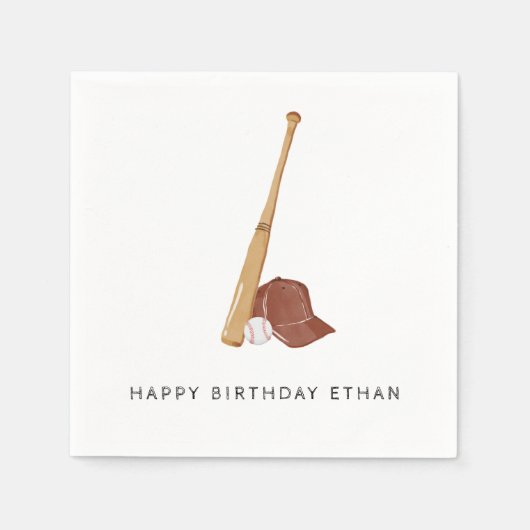 Serviette En Papier Batte Up Baseball Anniversaire (Devant)