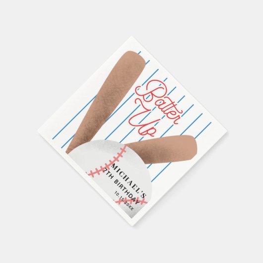 Serviette En Papier Batte Up Baseball Thème Anniversaire (Coin)
