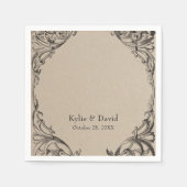 Serviette En Papier Batte victorienne jusqu'à la mort Mariage noir et (Devant)