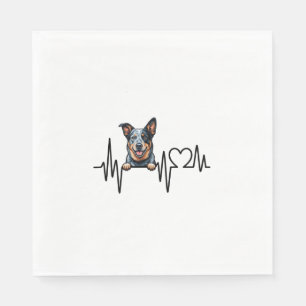 Serviette En Papier Battement de coeur de chien de bétail australien E