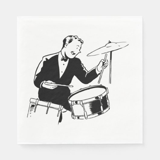 Serviette En Papier Batteur rétro (Devant)