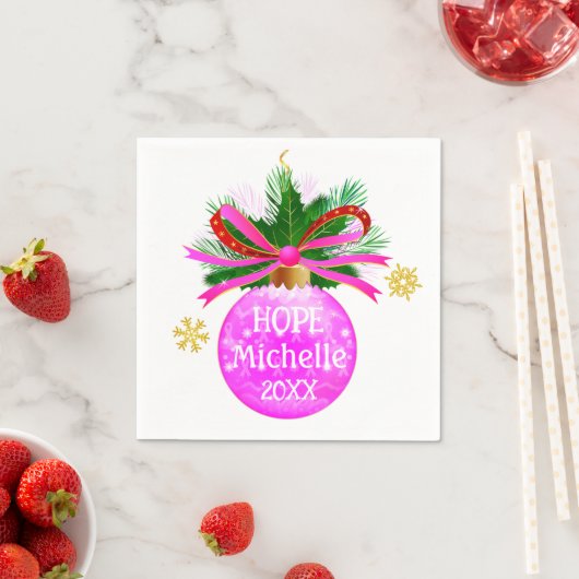Serviette En Papier Baube rose (En situation)