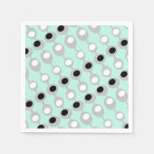 Serviette En Papier Baubles atomiques Turquoise gris blanc (Devant)