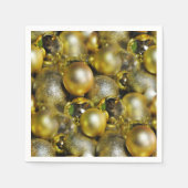 Serviette En Papier Baubles de Noël d'or (Devant)