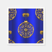 Serviette En Papier Baubles de Noël en bleu (Devant)