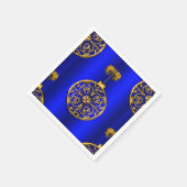 Serviette En Papier Baubles de Noël en bleu (Coin)