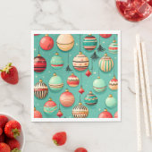 Serviette En Papier Baubles de Noël rétro (En situation)