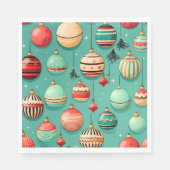 Serviette En Papier Baubles de Noël rétro (Devant)