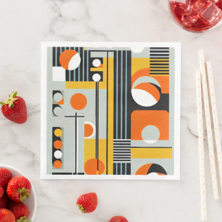 Serviette En Papier Bauhaus Conception géométrique 01 Parfait Pour