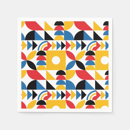 Serviette En Papier Bauhaus Inspiré Contemporain Mi-Siècle (Devant)