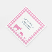 Serviette En Papier BBQ Baby shower côtes n Bibs Rustique rose (Coin)