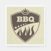 Serviette En Papier BBQ Barbeque Badge Logo Emblem (Devant)